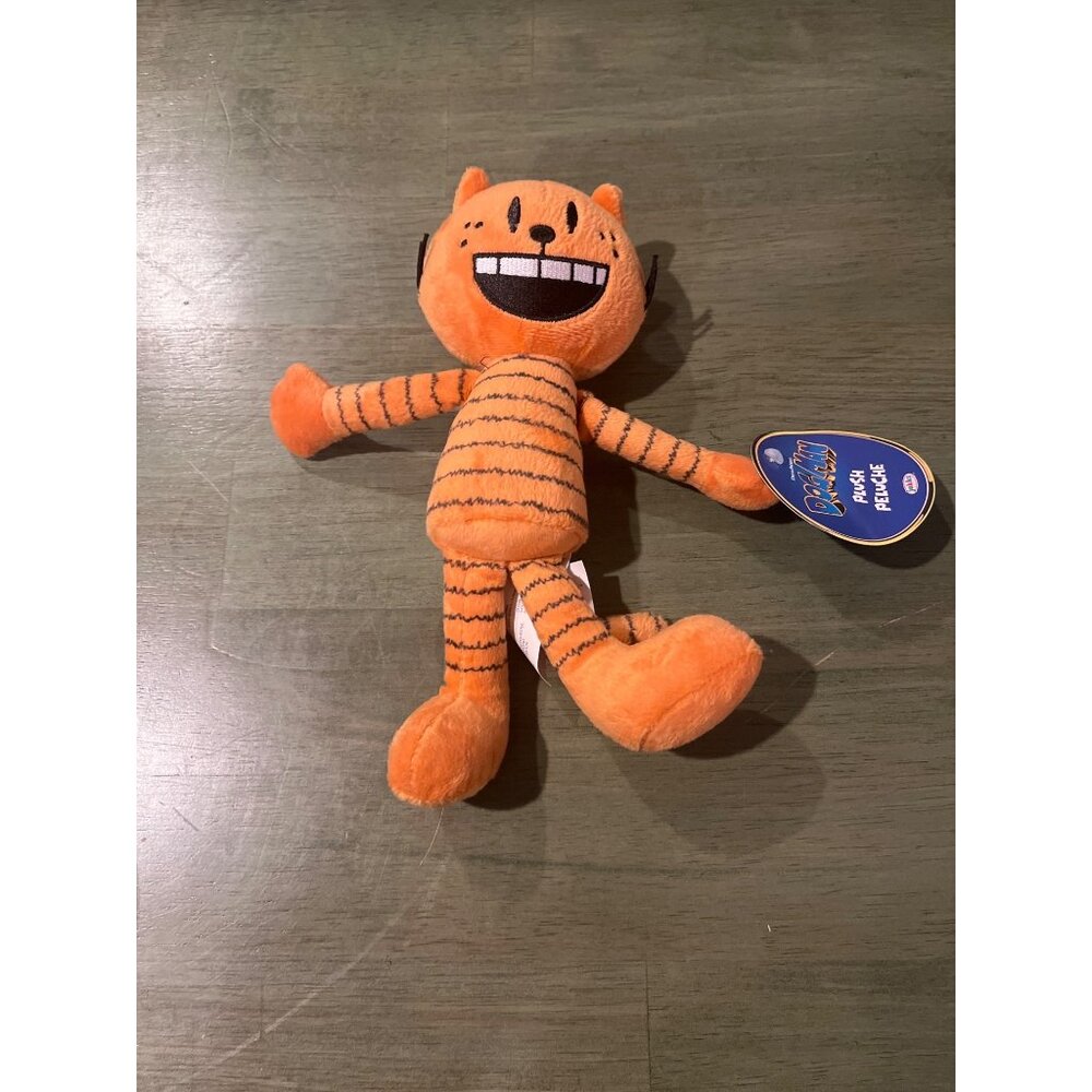 Dog Man Plush Figure By Dav Pilkey Orange Tiger Striped Stuffed Animal 10" Soft
